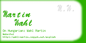 martin wahl business card